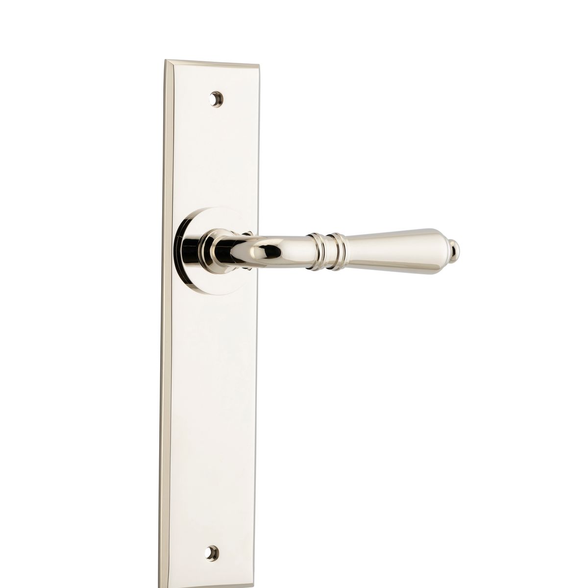 14280 - Sarlat Lever - Chamfered Backplate - Polished Nickel - Passage