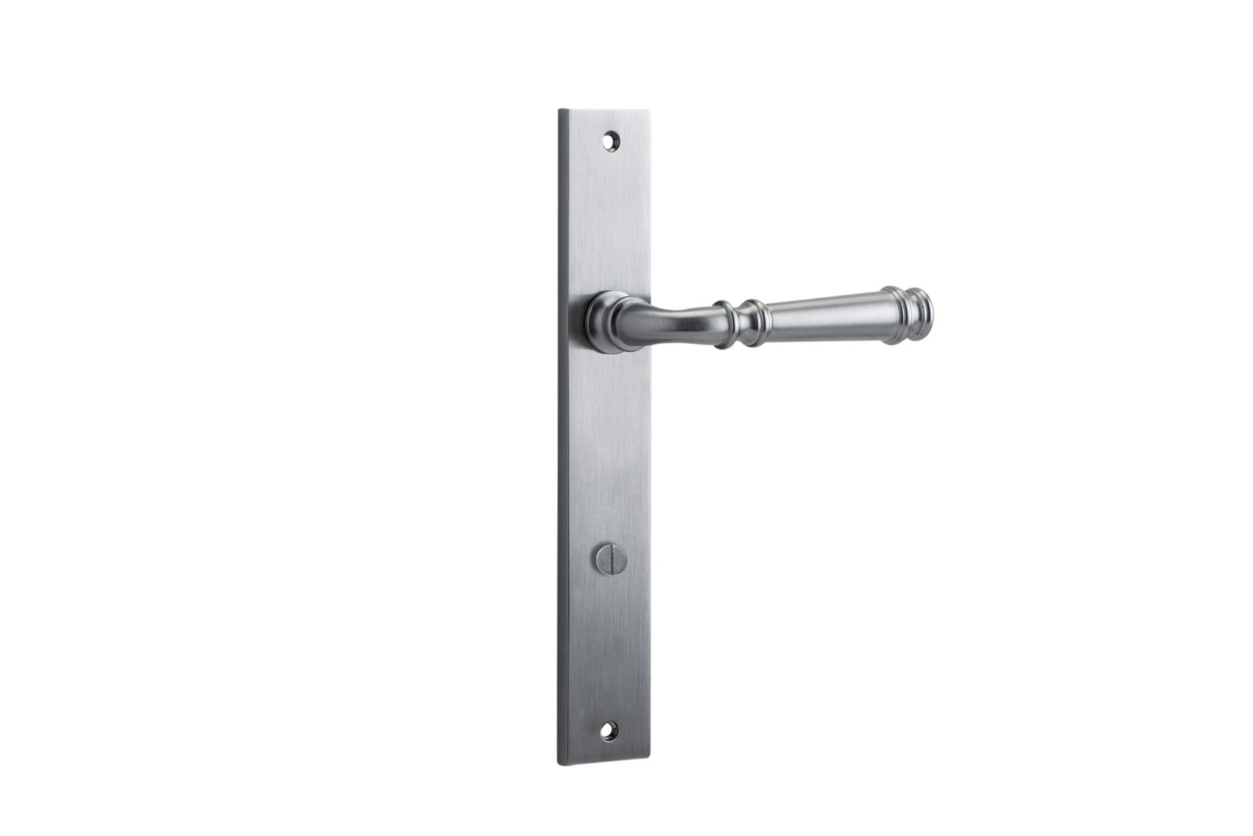 12206P85 - Verona Lever - Rectangular Backplate - Brushed Chrome - Privacy