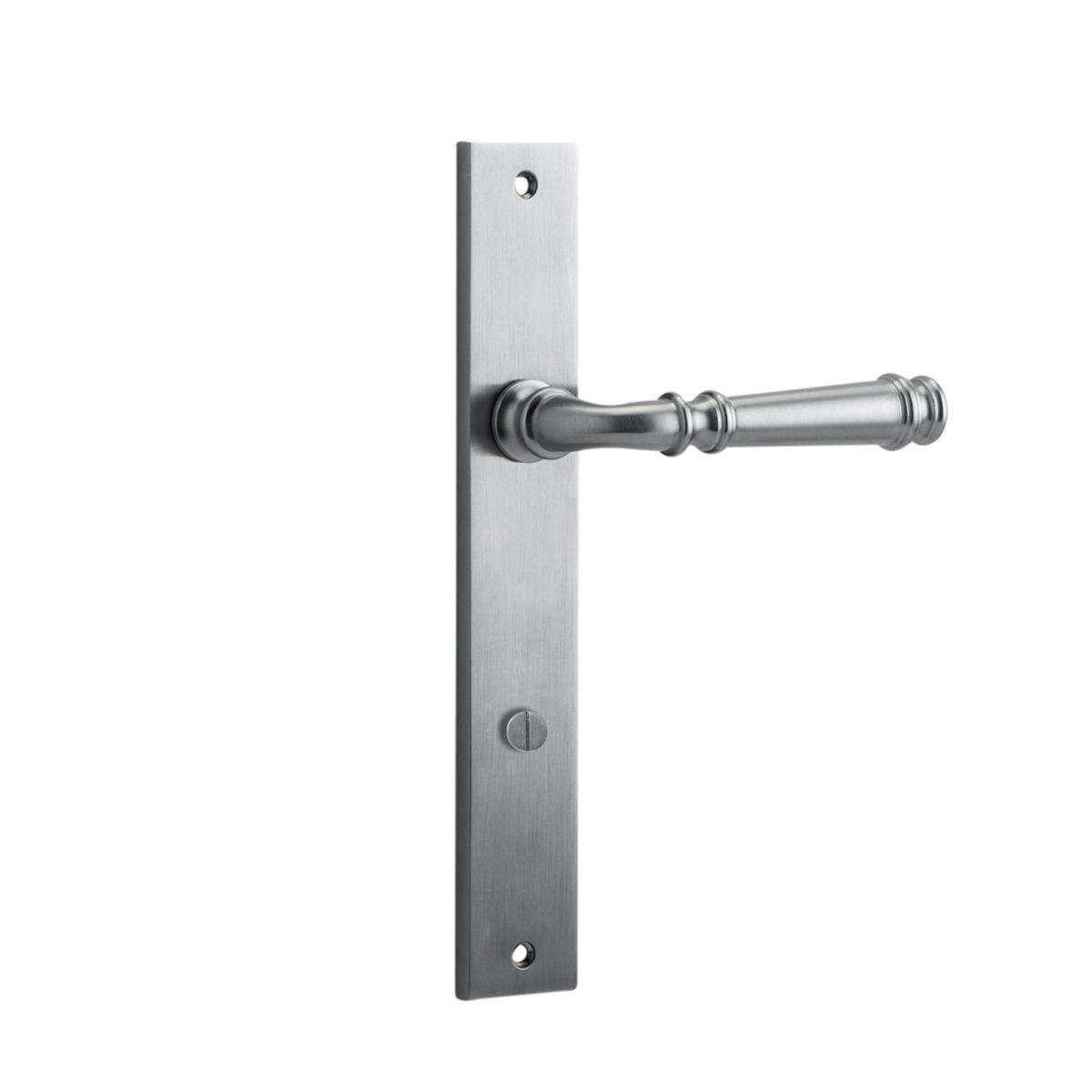 12206P85 - Verona Lever - Rectangular Backplate - Brushed Chrome - Privacy