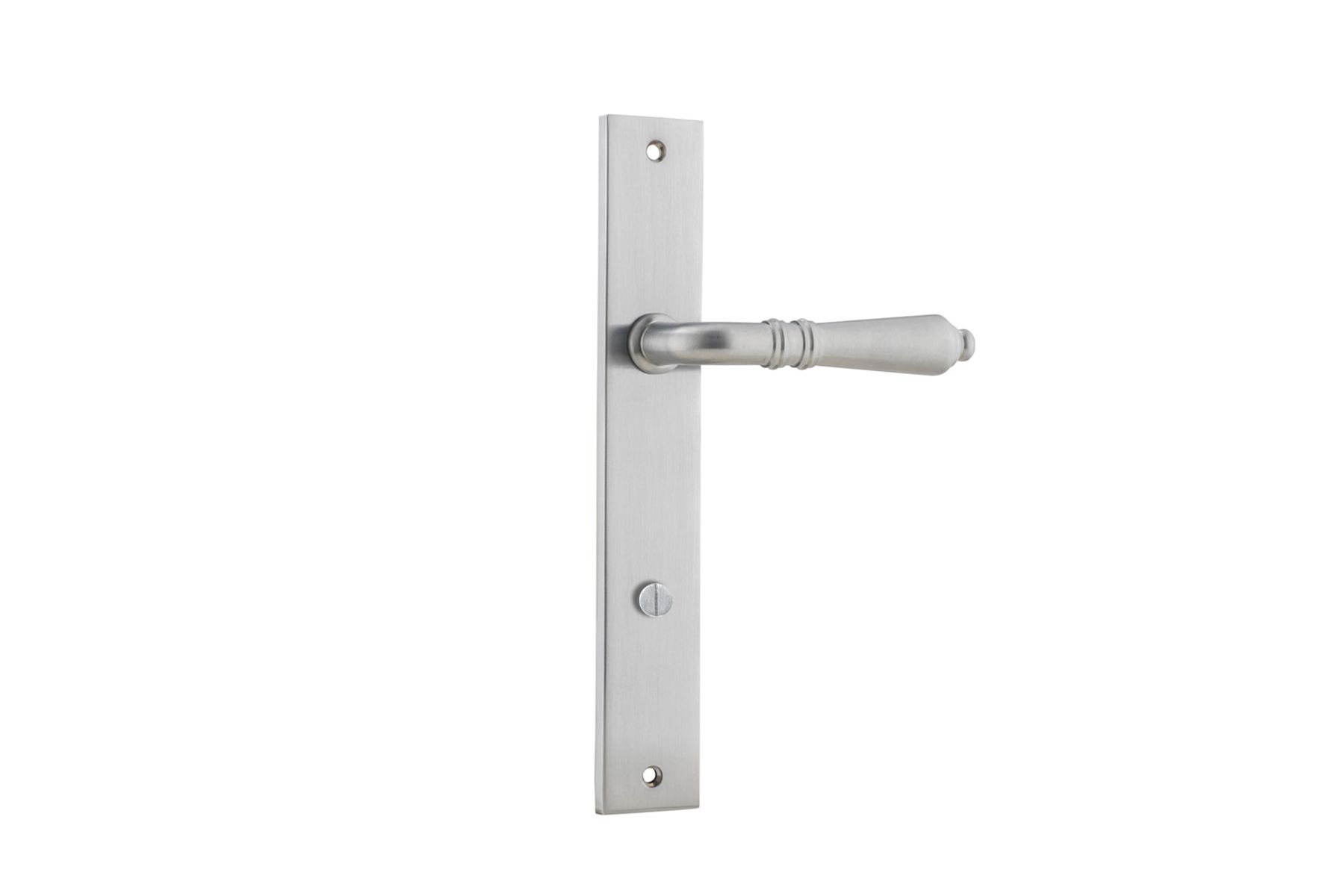 12200P85 - Sarlat Lever - Rectangular Backplate - Brushed Chrome - Privacy