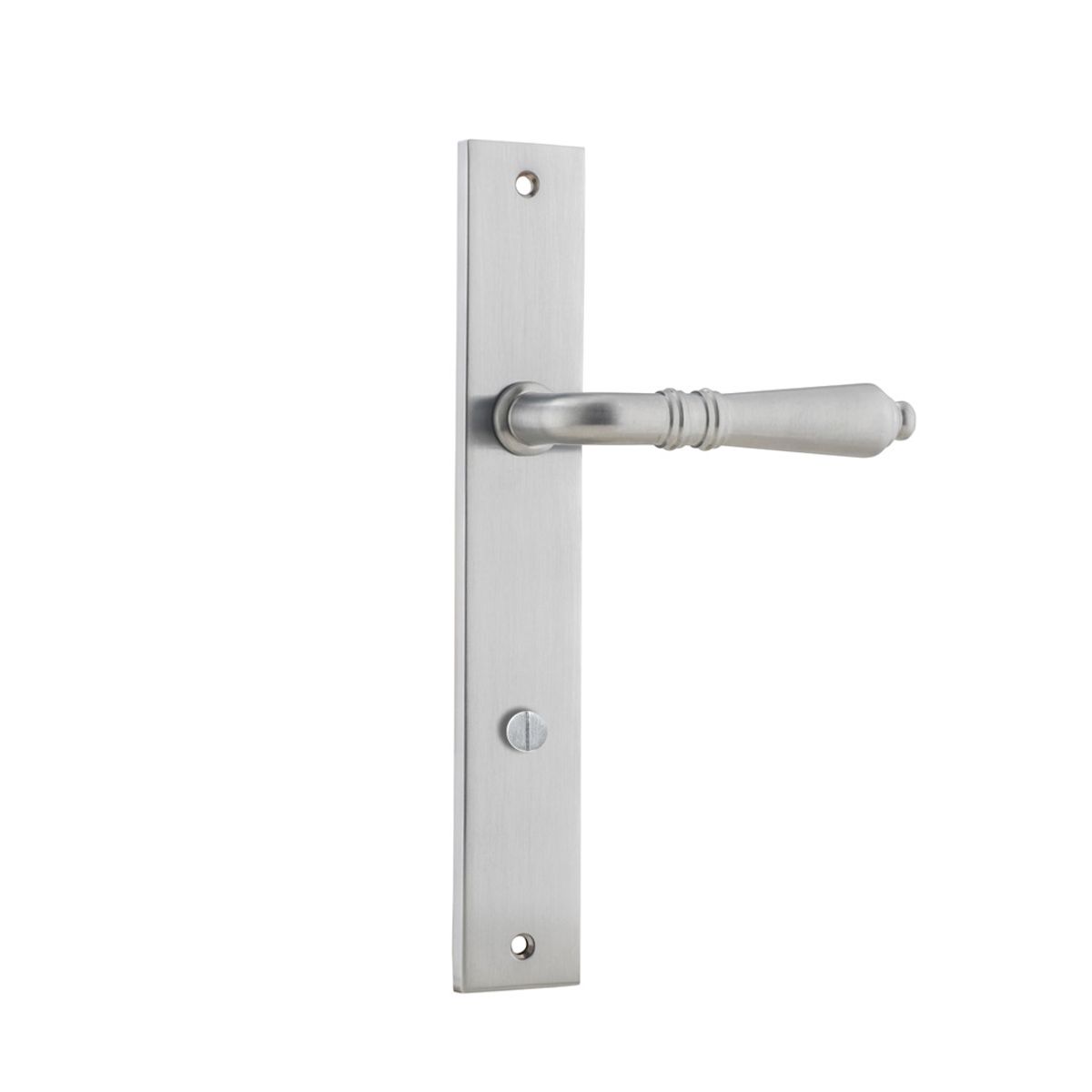 12200P85 - Sarlat Lever - Rectangular Backplate - Brushed Chrome - Privacy