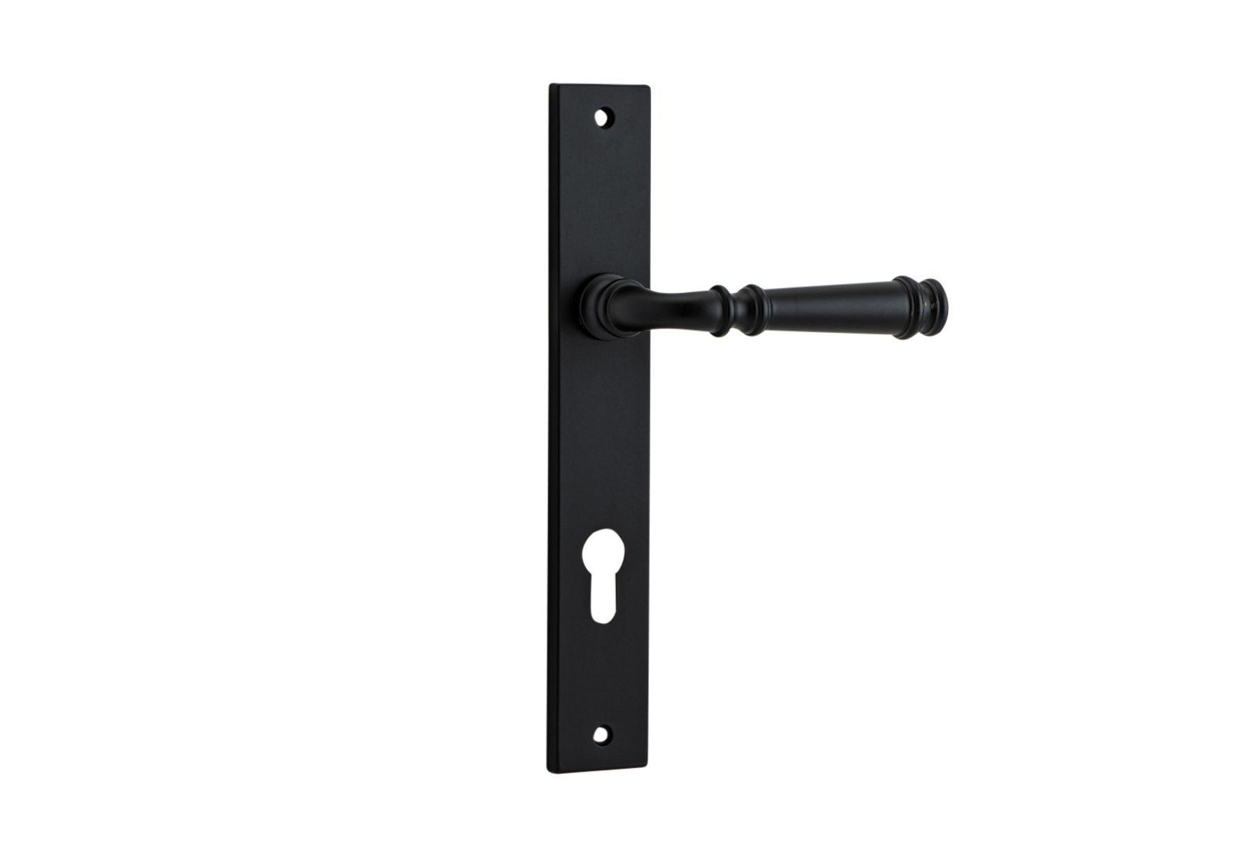12706E85 - Verona Lever - Rectangular Backplate - Matt Black - Entrance