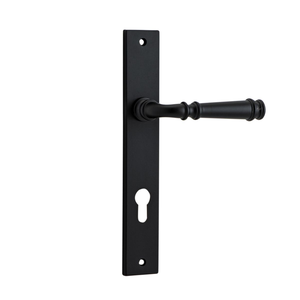 12706E85 - Verona Lever - Rectangular Backplate - Matt Black - Entrance