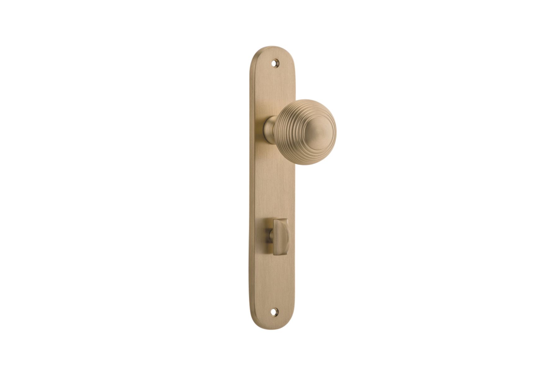 15336P85 - Guildford Knob - Oval Backplate - Brushed Brass - Privacy