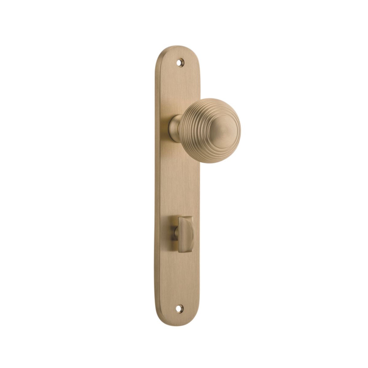 15336P85 - Guildford Knob - Oval Backplate - Brushed Brass - Privacy