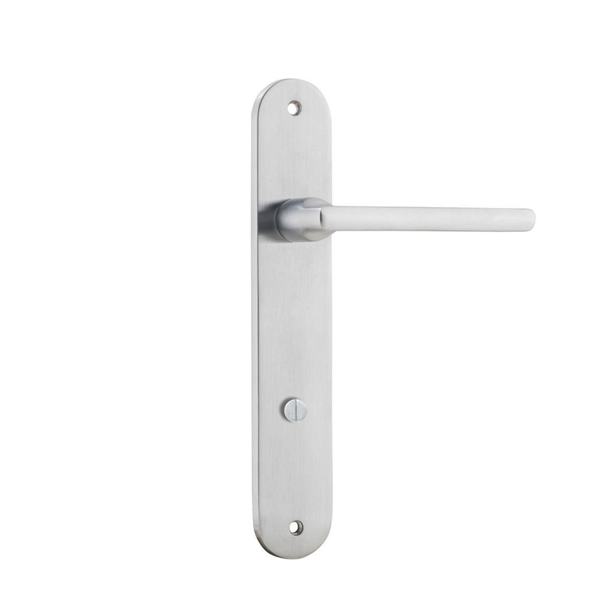 12226P85 - Baltimore Lever - Oval Backplate - Brushed Chrome - Privacy