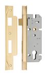 17164 - Rebated 85mm Euro Mortice Locks - 45mm Backset - Brushed Gold PVD