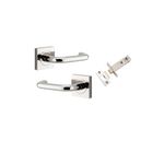 20368KIBPRIV60 - Oslo Lever - Square Rose (Inbuilt Privacy) - Polished Nickel - Privacy