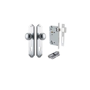 Paddington Knob - Shouldered Backplate Entrance Kit with High Security Lock