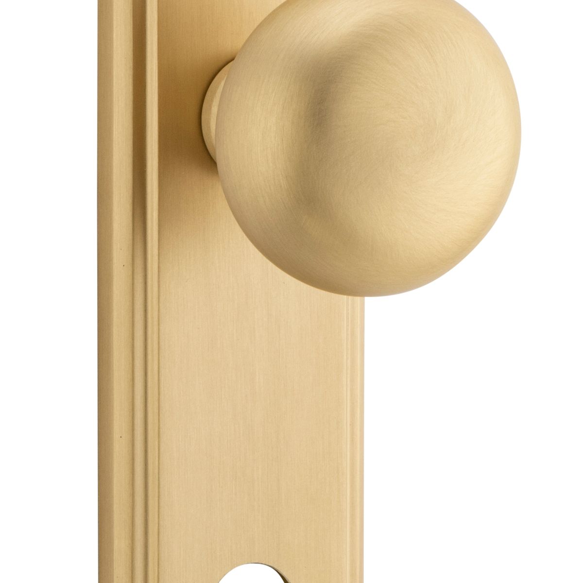 15340E85 - Cambridge Knob - Stepped Backplate - Brushed Brass - Entrance