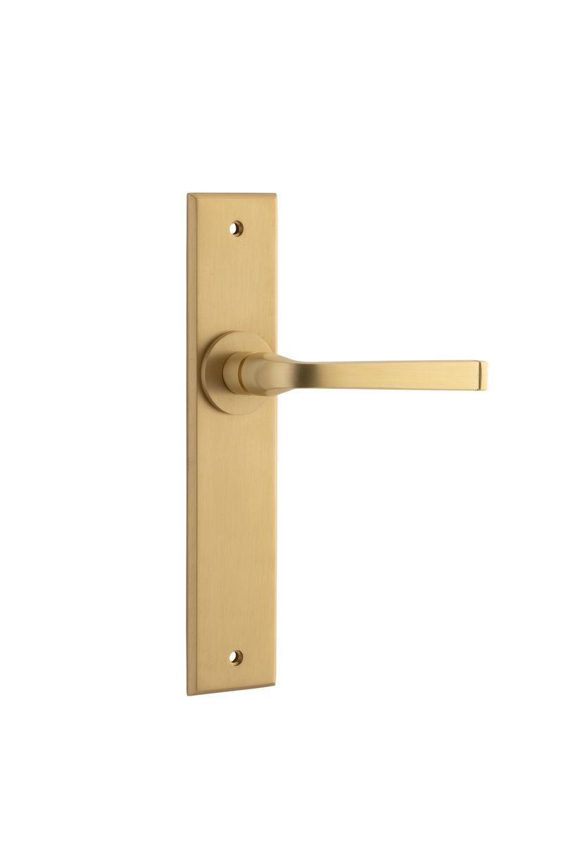 15288 - Annecy Lever - Chamfered Backplate - Brushed Brass - Passage