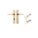 10248KPRIV60 - Bronte Lever - Rectangular Backplate Privacy Kit with Privacy Turn - Polished Brass - Privacy
