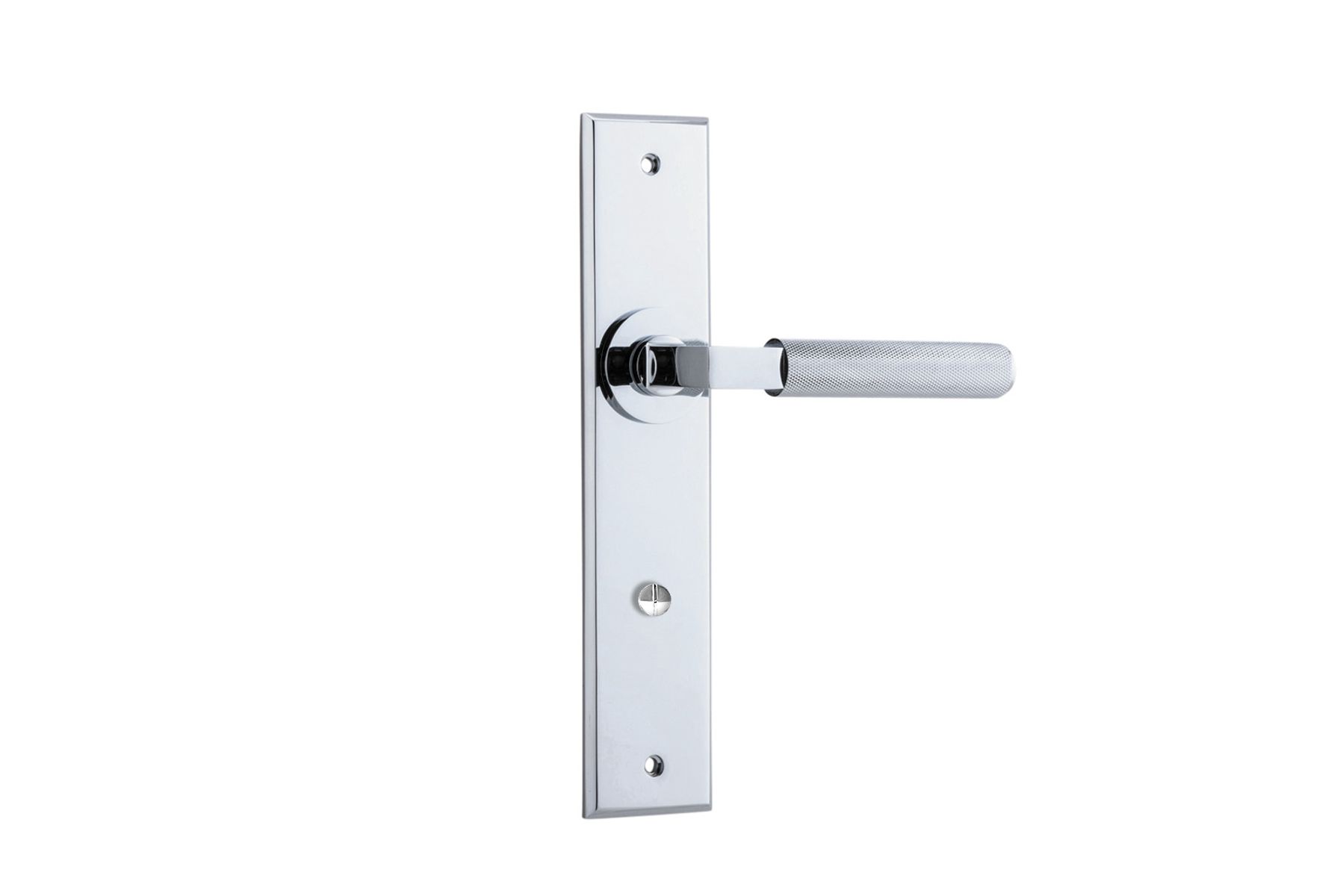 11796 - Brunswick Lever - Chamfered Backplate - Polished Chrome - Passage