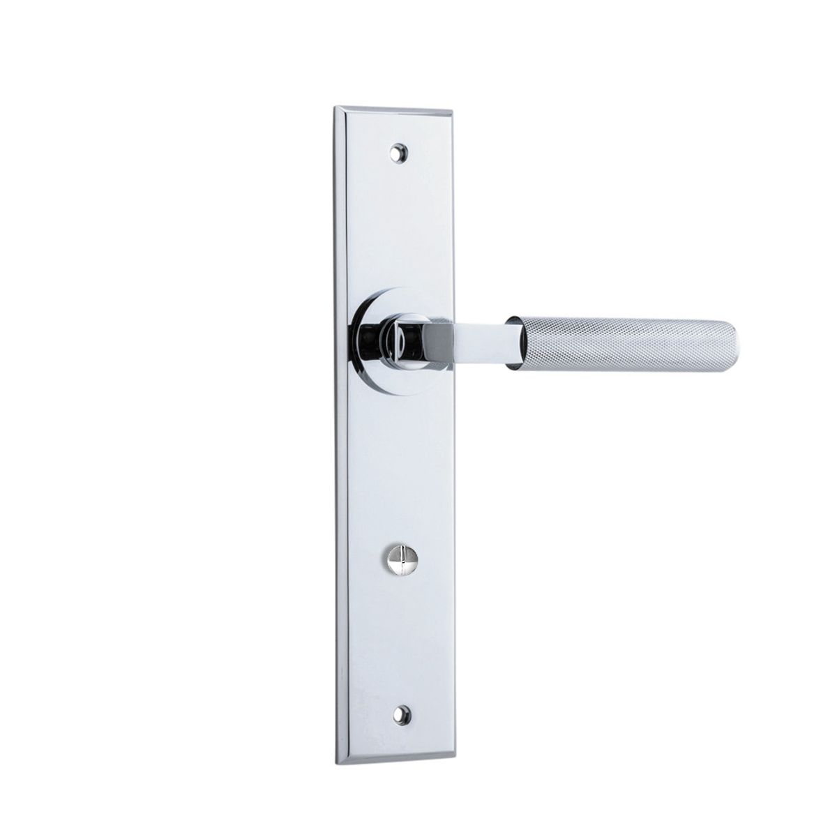 11796P85 - Brunswick Lever - Chamfered Backplate - Polished Chrome - Privacy