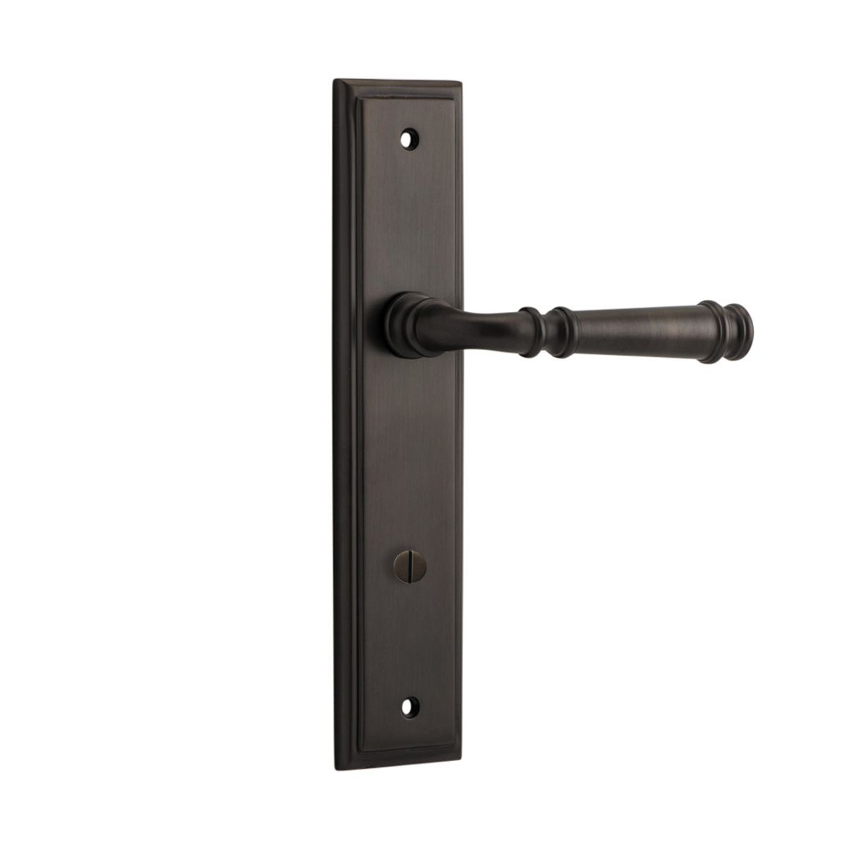 10742P85 - Verona Lever - Stepped Backplate - Signature Brass - Privacy