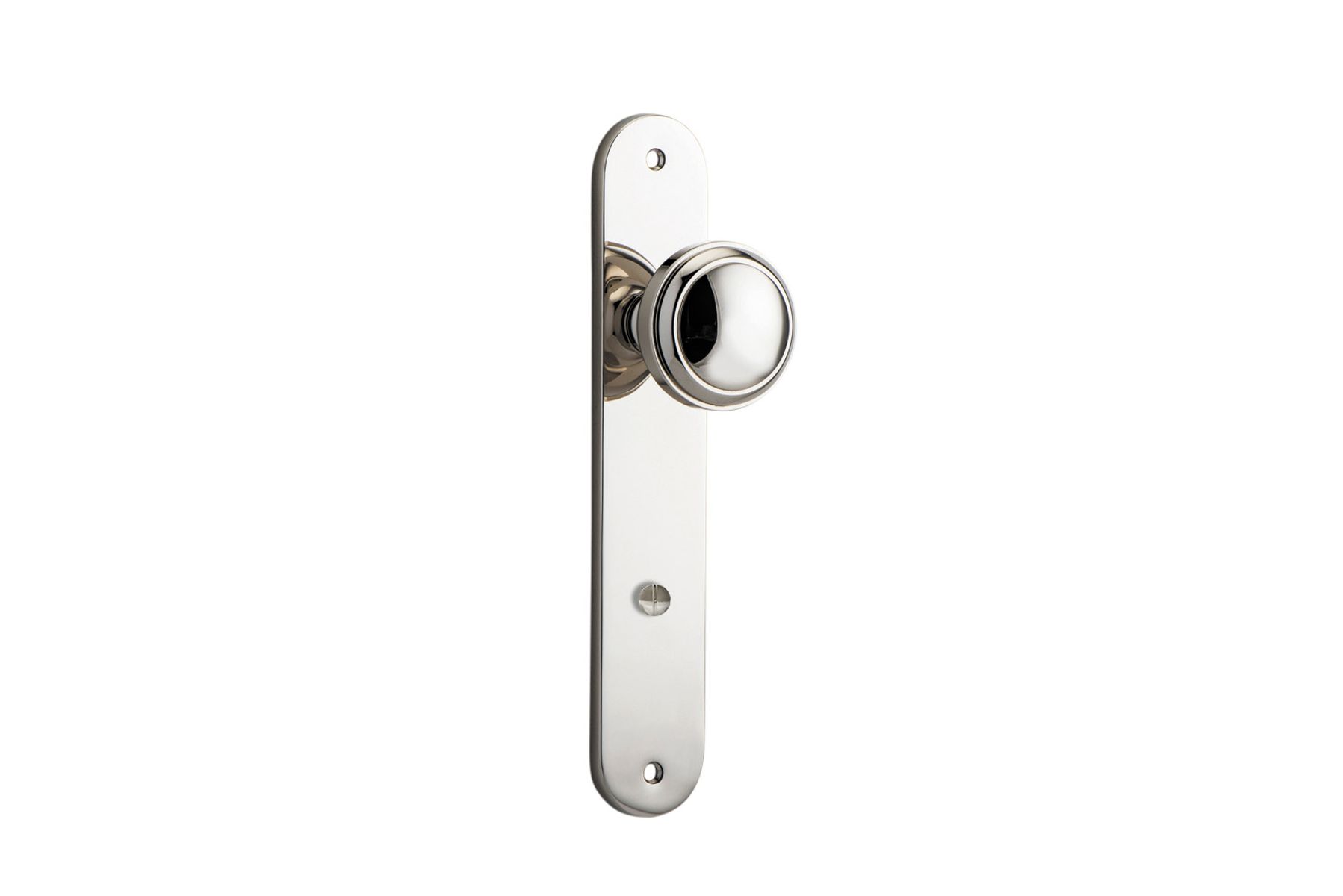14332P85 - Paddington Knob - Oval Backplate - Polished Nickel - Privacy
