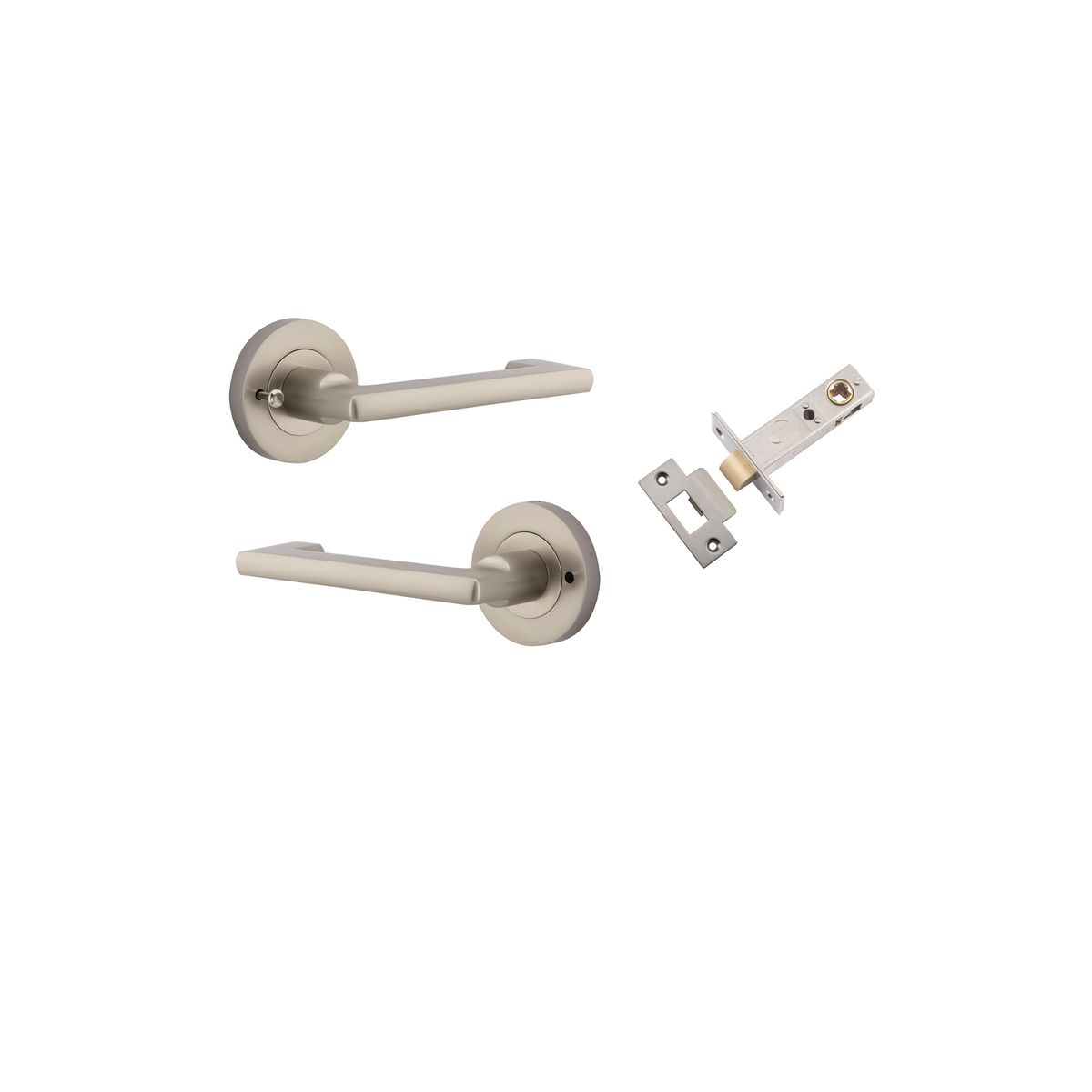 20789KIBPRIV60 - Baltimore Return Lever - Round Rose (Inbuilt Privacy) - Satin Nickel - Privacy