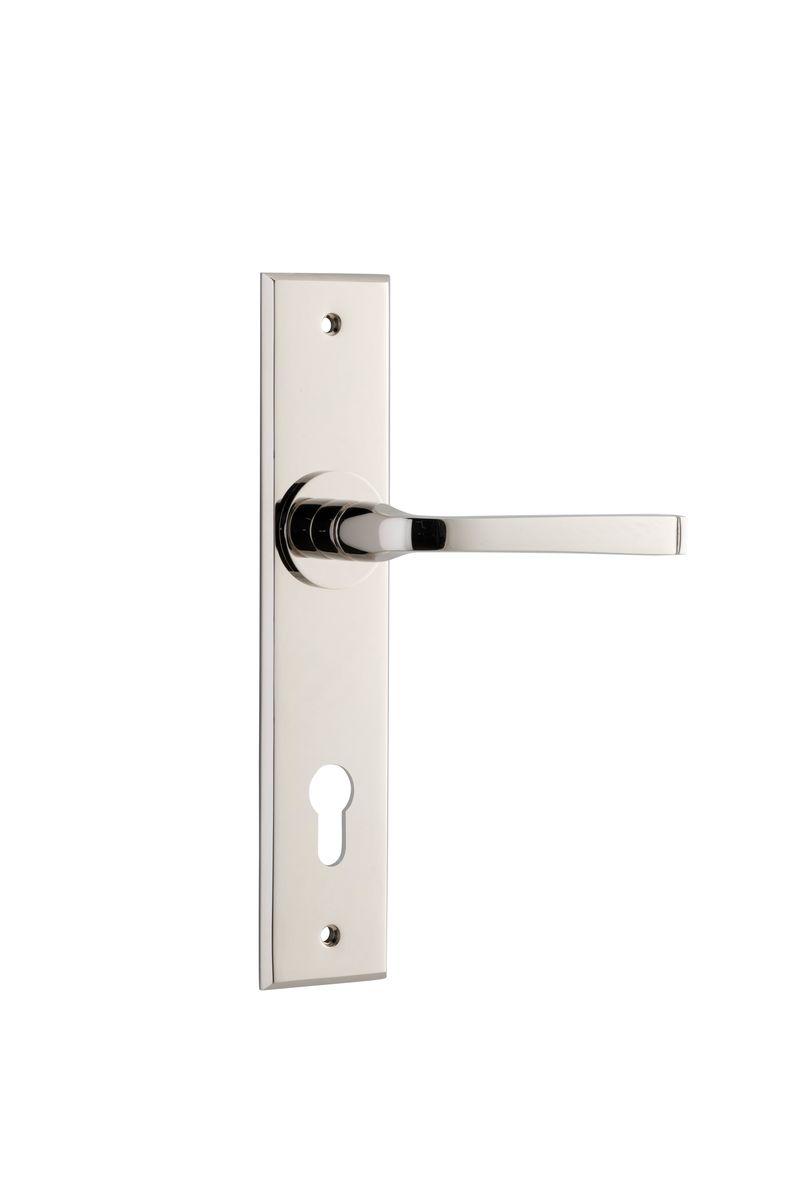 14288E85 - Annecy Lever - Chamfered Backplate - Polished Nickel - Entrance