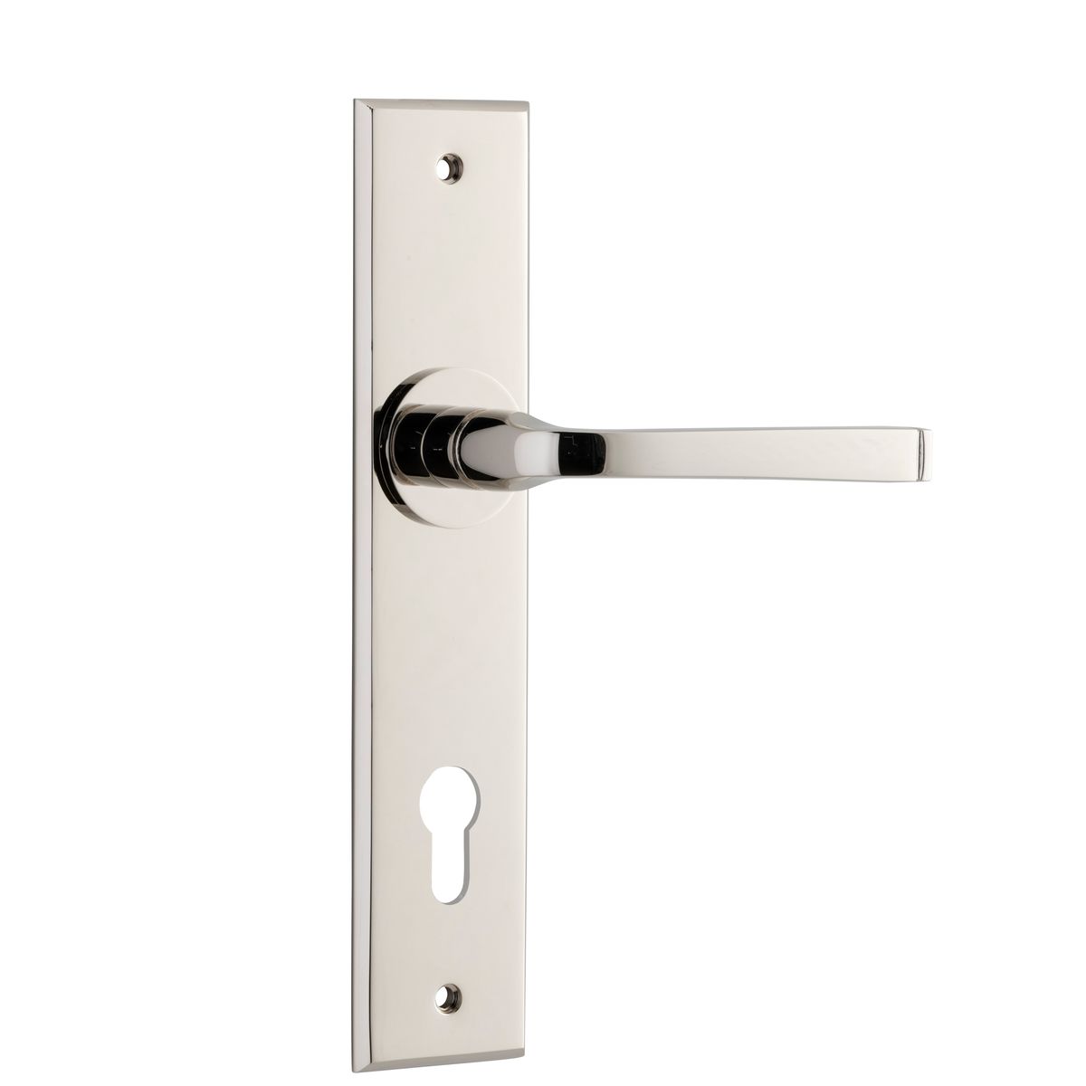 14288E85 - Annecy Lever - Chamfered Backplate - Polished Nickel - Entrance