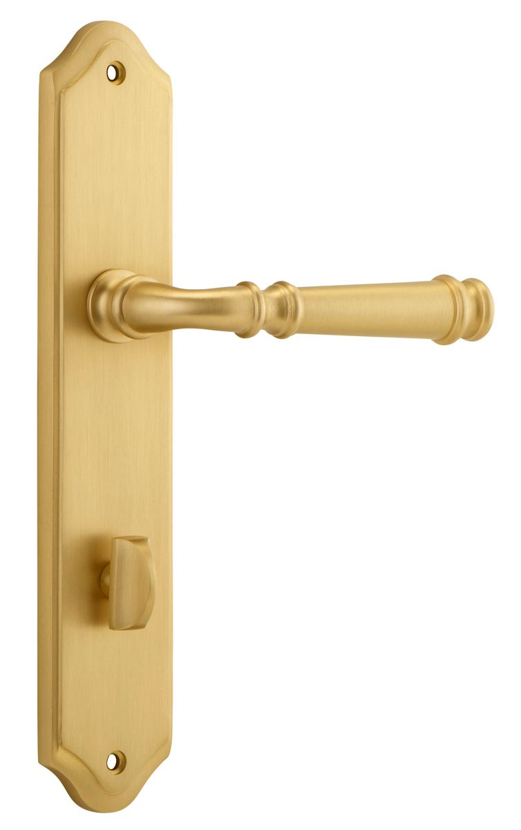 13218P85 - Verona Lever - Shouldered Backplate - Brushed Brass - Privacy