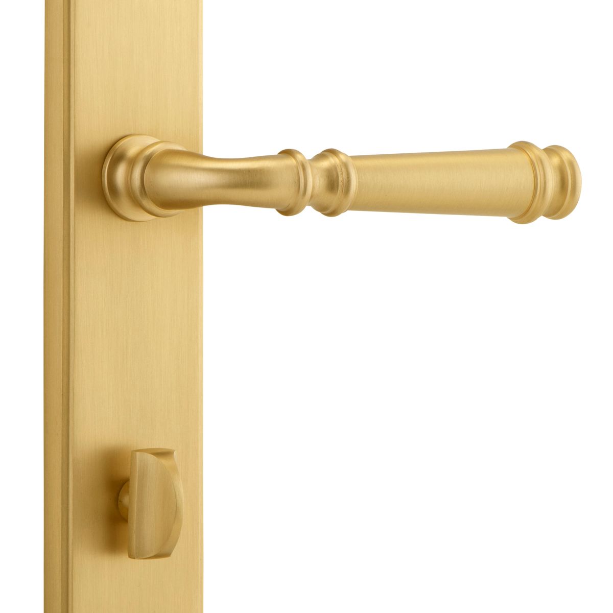 13218P85 - Verona Lever - Shouldered Backplate - Brushed Brass - Privacy