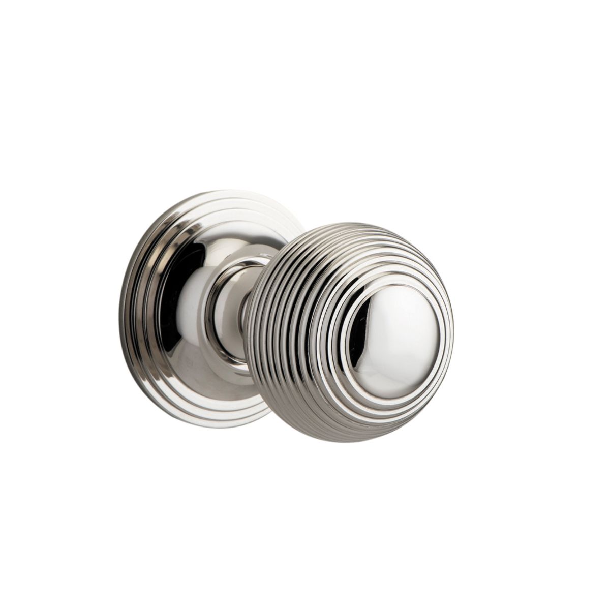 0228 - Guildford Knob - Round Rose - Polished Nickel - Passage