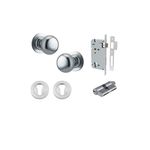 0205KENTR60KK - Cambridge Knob - Round Rose Entrance Kit with Separate High Security Lock - Brushed Chrome - Entrance