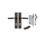 10796KENTR60KT - Brunswick Lever - Chamfered Backplate Entrance Kit with High Security Lock - Signature Brass - Entrance