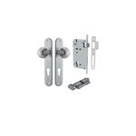 12336KENTR60KT - Guildford Knob - Oval Backplate Entrance Kit with High Security Lock - Brushed Chrome - Entrance