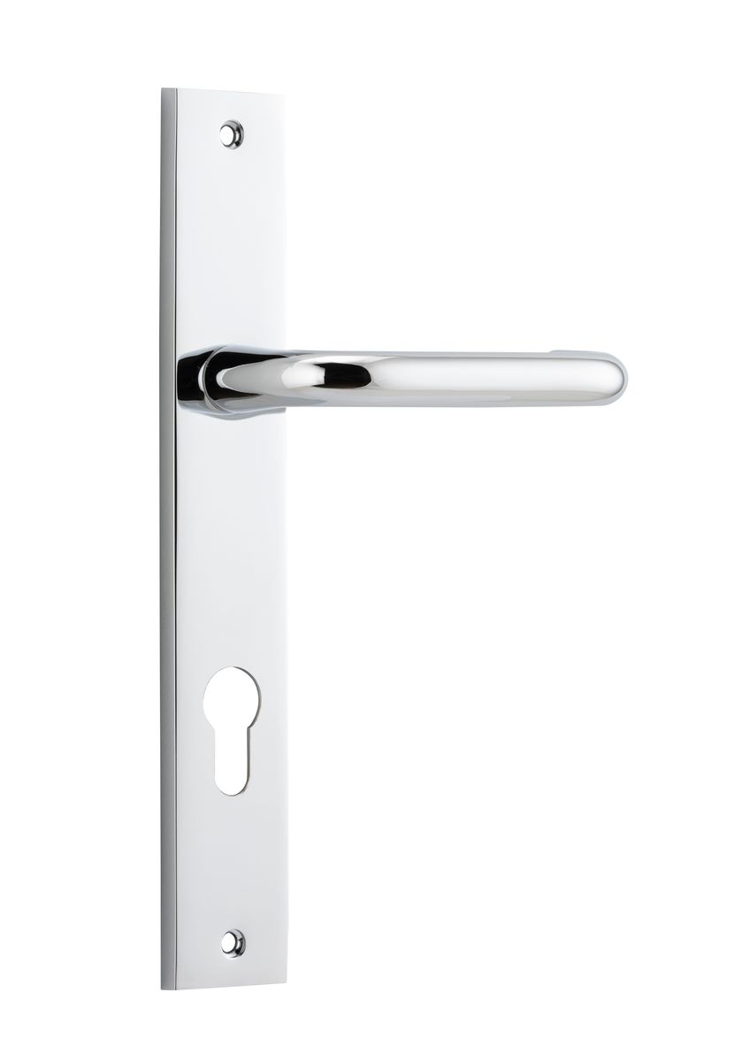 11844E85 - Oslo Lever - Rectangular Backplate - Polished Chrome - Entrance