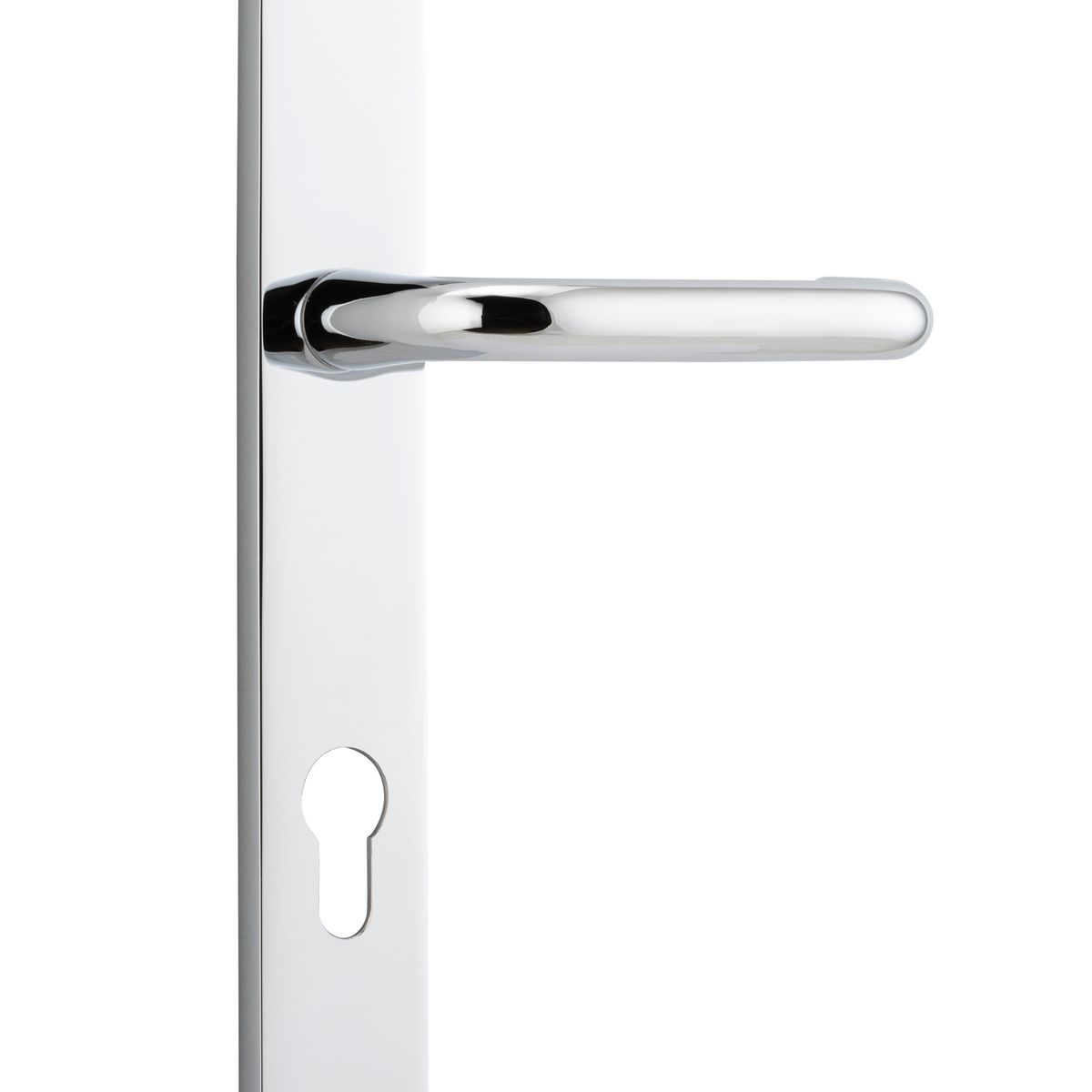 11844E85 - Oslo Lever - Rectangular Backplate - Polished Chrome - Entrance