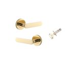 0330KIBPRIV60 - Bronte Lever - Round Rose Privacy Kit (Inbuilt Privacy) - Polished Brass - Privacy