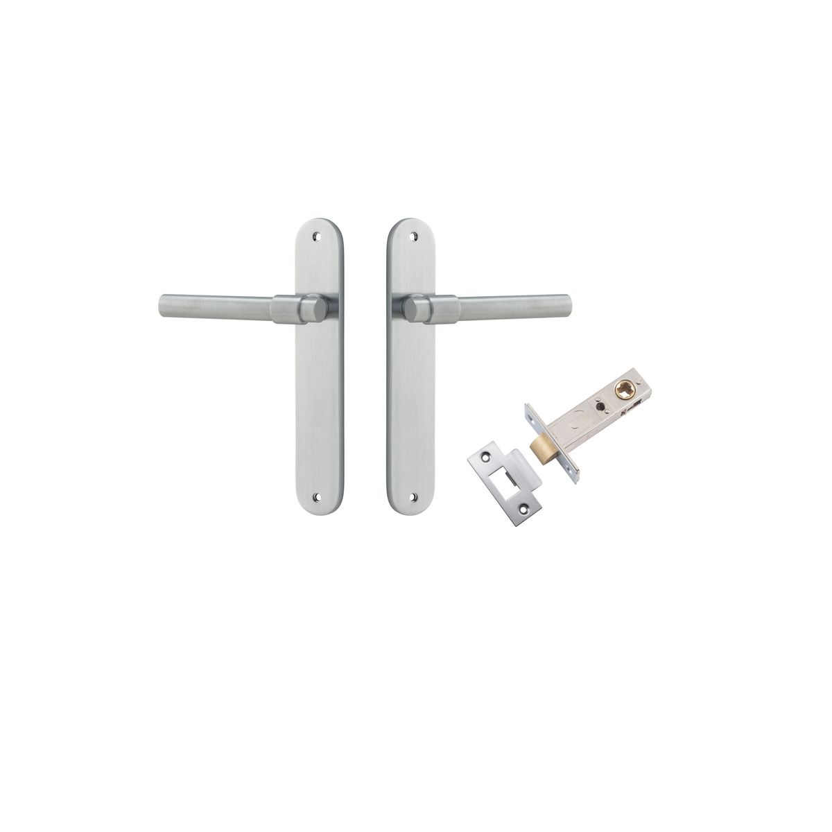 12400KPASS60 - Helsinki Lever - Oval Backplate Passage Kit - Brushed Chrome - Passage