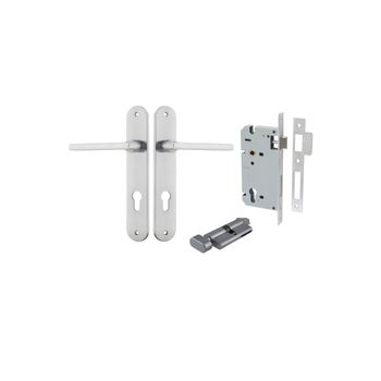 Baltimore Lever - Oval Backplate Entrance Kit with High Security Lock
