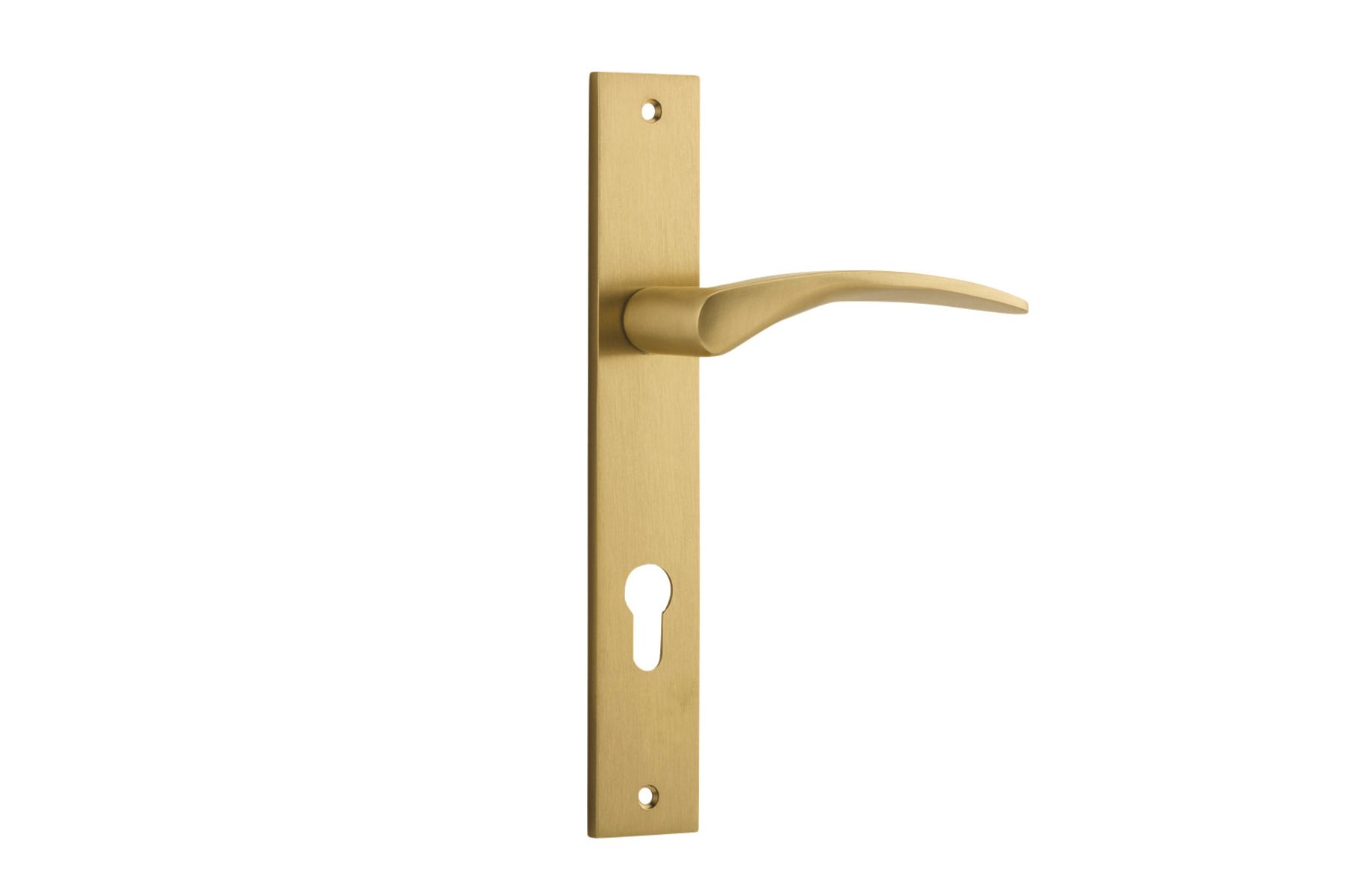 15704E85 - Oxford Lever - Rectangular Backplate - Brushed Brass - Entrance