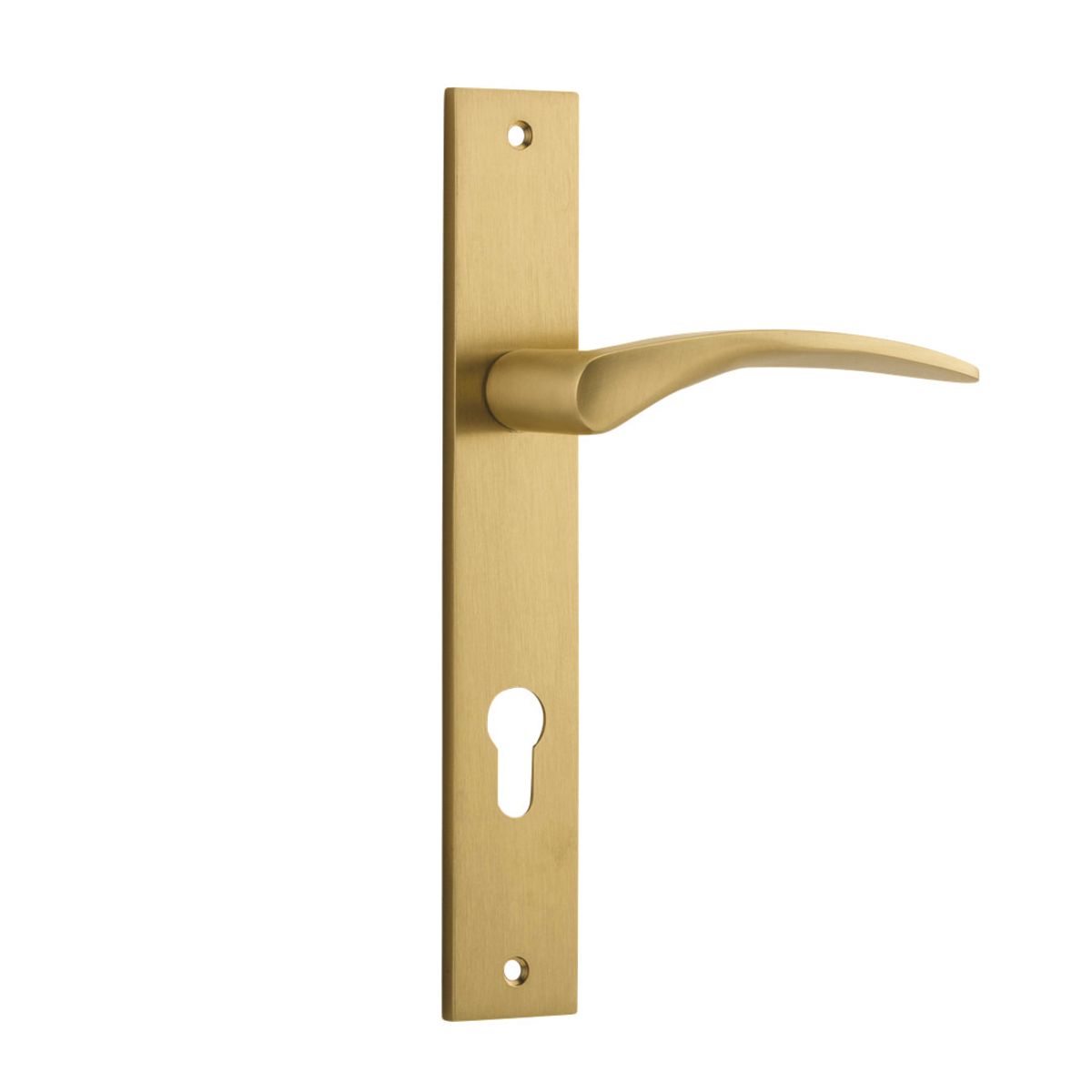 15704E85 - Oxford Lever - Rectangular Backplate - Brushed Brass - Entrance