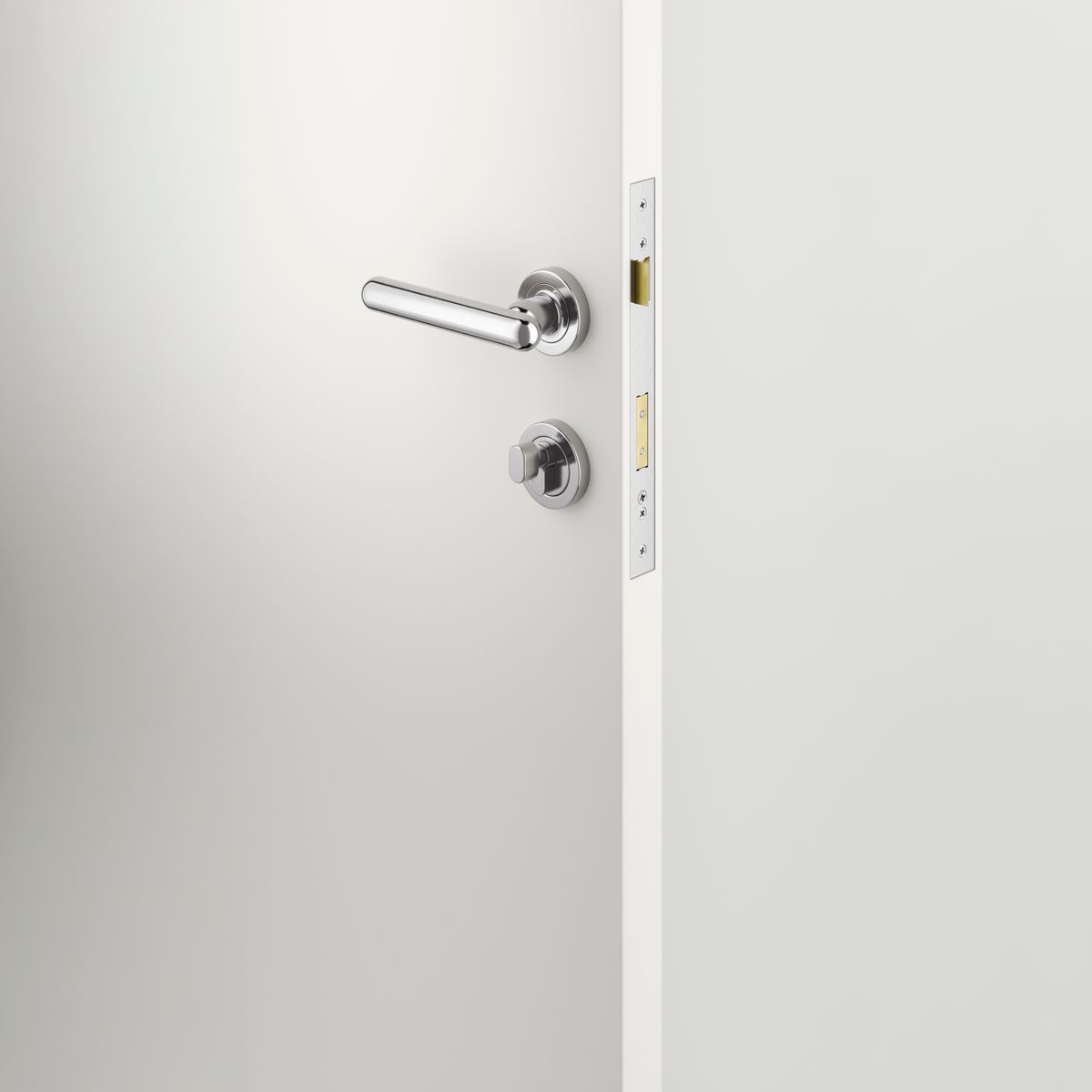 24004KENTR60KT - Puerto Lever - Round Rose Entrance Kit with Separate High Security Lock - Polished Chrome - Entrance