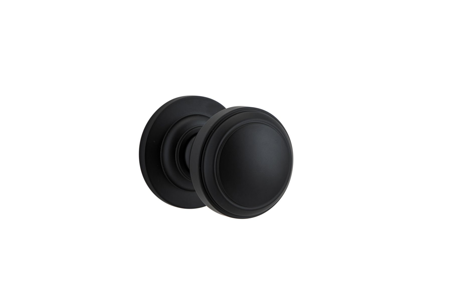 0213 - Paddington Knob - Round Rose - Matt Black - Passage