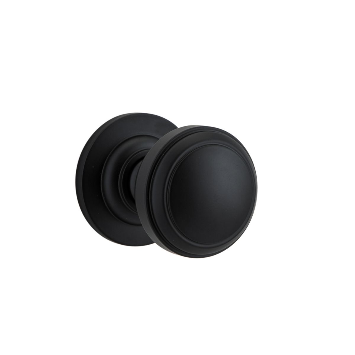 0213 - Paddington Knob - Round Rose - Matt Black - Passage