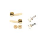 0330KPRIV60 - Bronte Lever - Round Rose Privacy Kit with Separate Privacy Turn - Polished Brass - Privacy