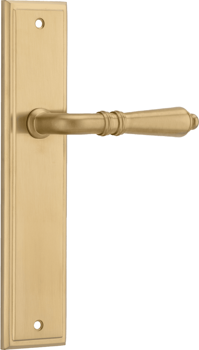 16236 - Sarlat Lever - Stepped Backplate - Brushed Gold PVD - Passage