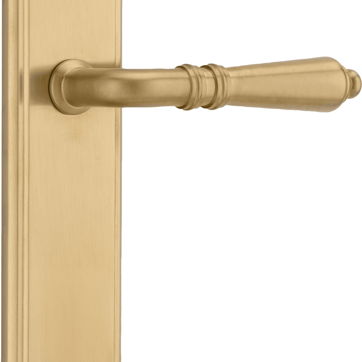 16236 - Sarlat Lever - Stepped Backplate - Brushed Gold PVD - Passage