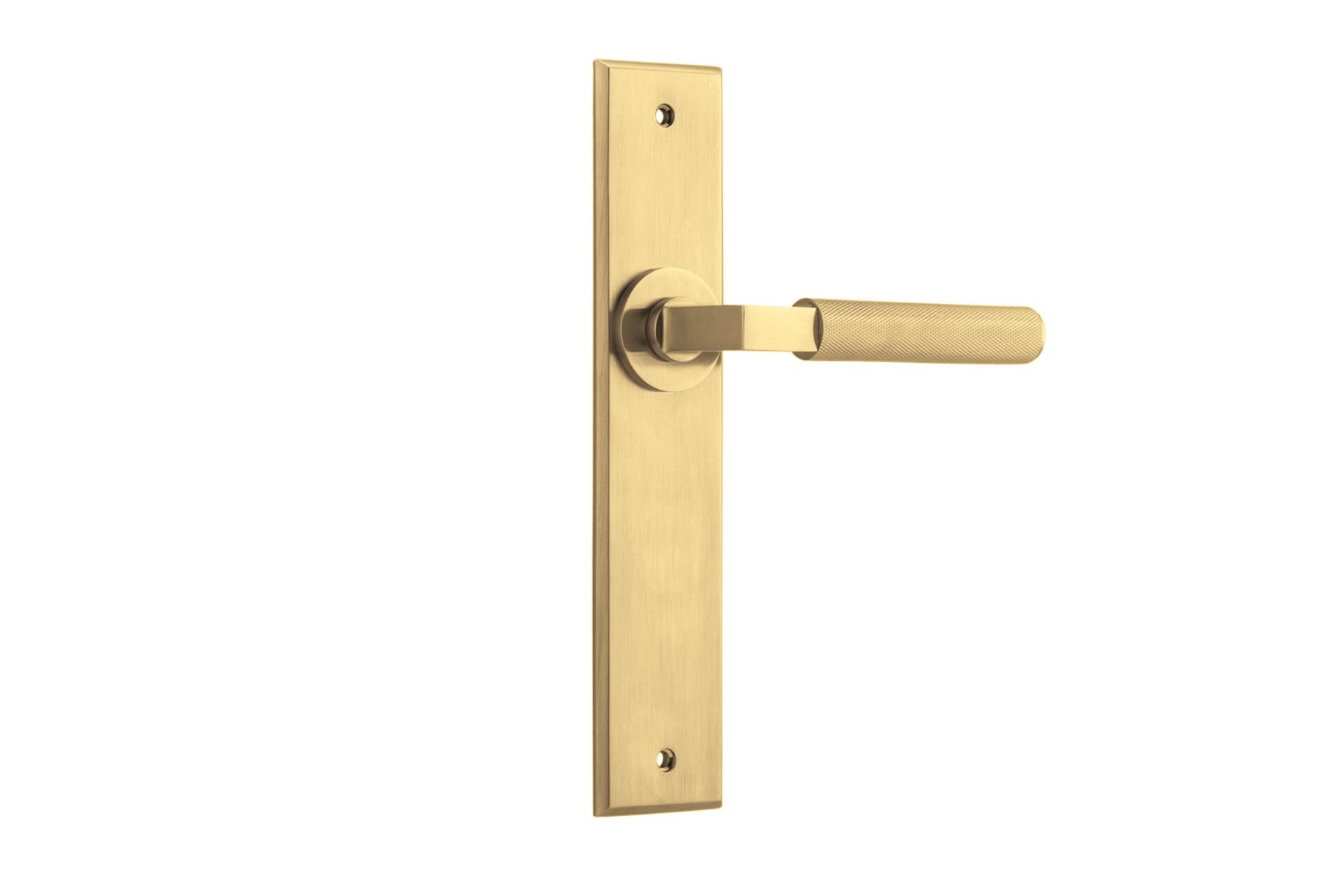 16296 - Brunswick Lever - Chamfered Backplate - Brushed Gold PVD - Passage