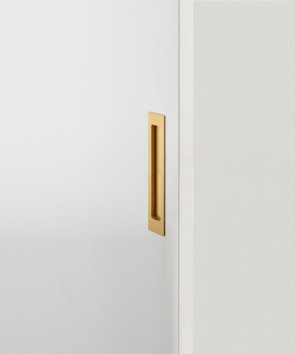 21782 - Rectangular Flush Pull - Brushed Brass - Passage