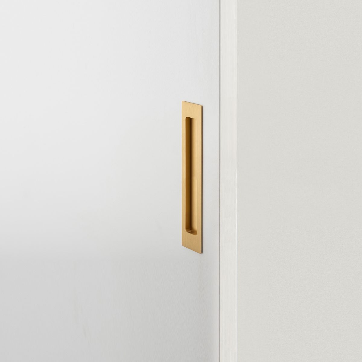 21782 - Rectangular Flush Pull - Brushed Brass - Passage