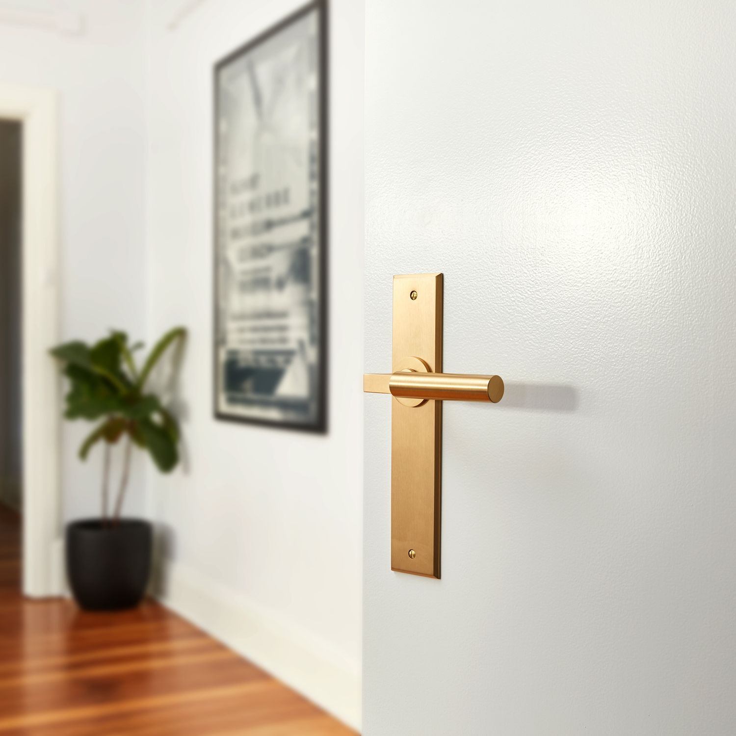 12794KPASS60 - Berlin Lever - Chamfered Backplate Passage Kit - Matt Black - Passage