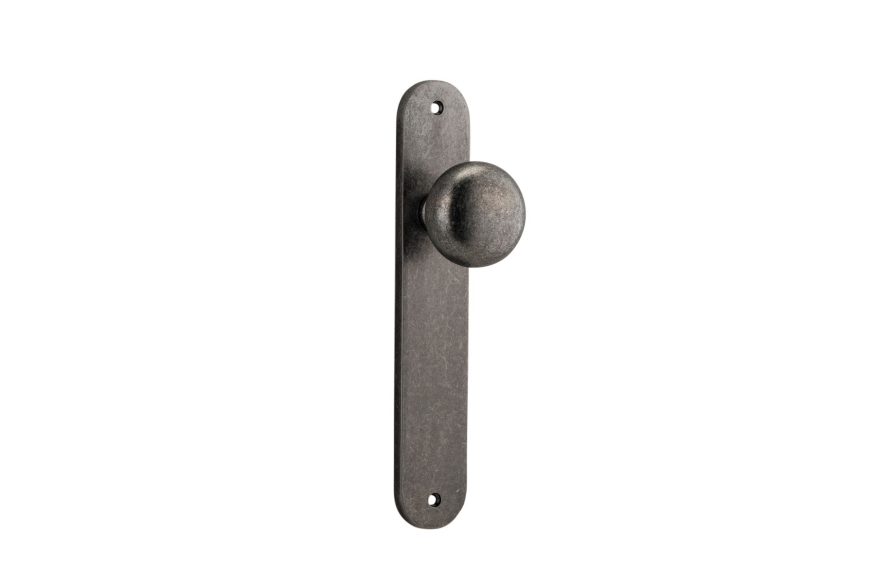 13834 - Cambridge Knob - Oval Backplate - Distressed Nickel - Passage