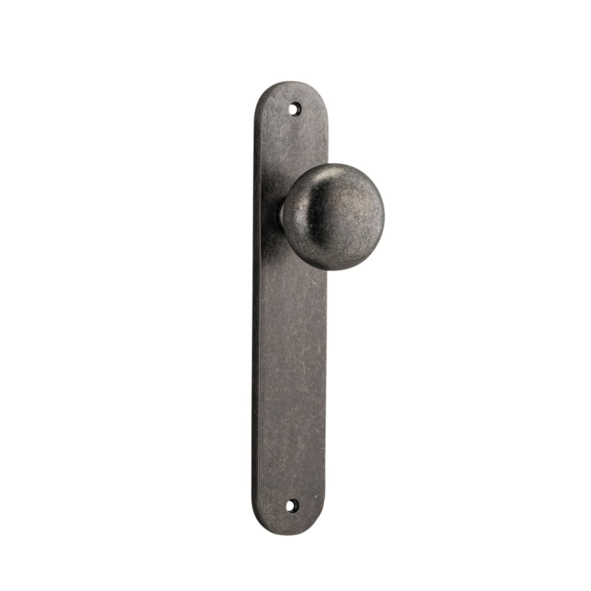 13834 - Cambridge Knob - Oval Backplate - Distressed Nickel - Passage