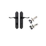 12922KPRIV60 - Stirling Lever - Shouldered Backplate Privacy Kit with Privacy Turn - Matt Black - Privacy