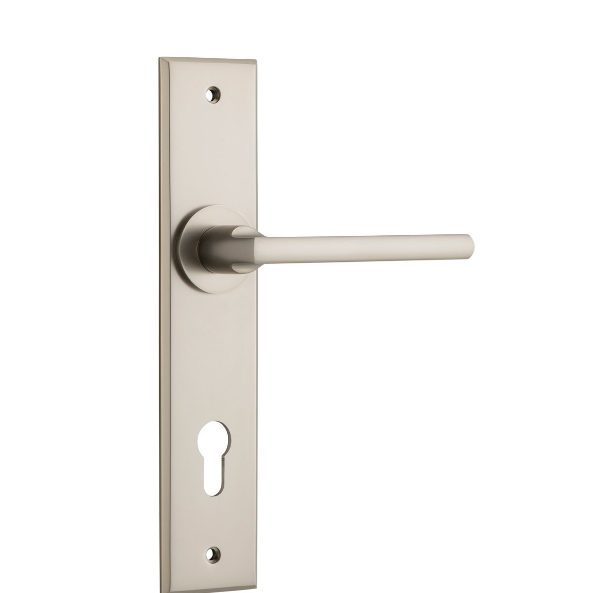 14782E85 - Baltimore Lever - Chamfered Backplate - Satin Nickel - Entrance